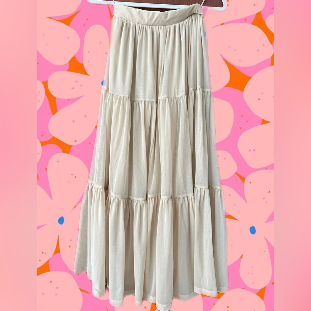 Zara Cream Maxi Skirt